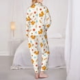 thumbnail image 6 of Wukai Squirrel Maple Leaves And Nuts Print Women's Pajama Set - Soft Long Sleeve Sleepwear for Comfort and Style-Large, 6 of 9