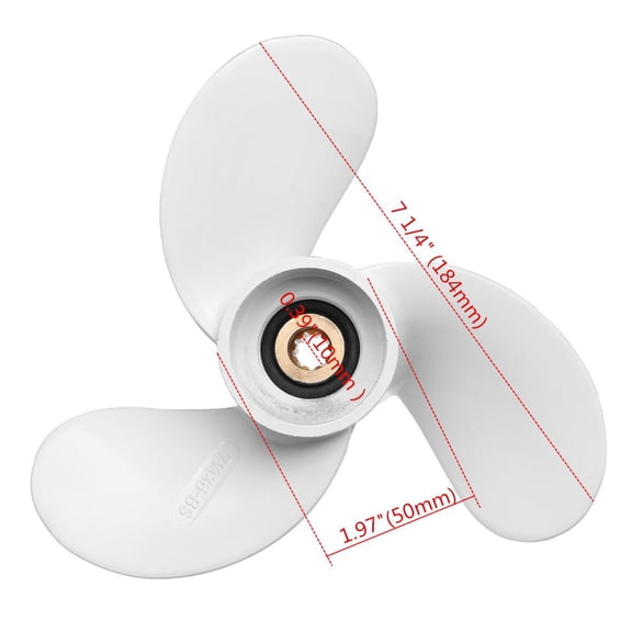 Marine Outboard Propeller White Propeller 9 Spline Tooth Aluminium Alloy For Yamaha 2.5-3HP 6L5-45943-00-EL 7 1/4 x 6