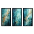 thumbnail image 2 of Designart "Turquoise Calm IV" Abstract Landscape Framed Wall Art Set Of 3 - Teal Landscapes Frame Canvas Set For Living Room Decor, 2 of 6