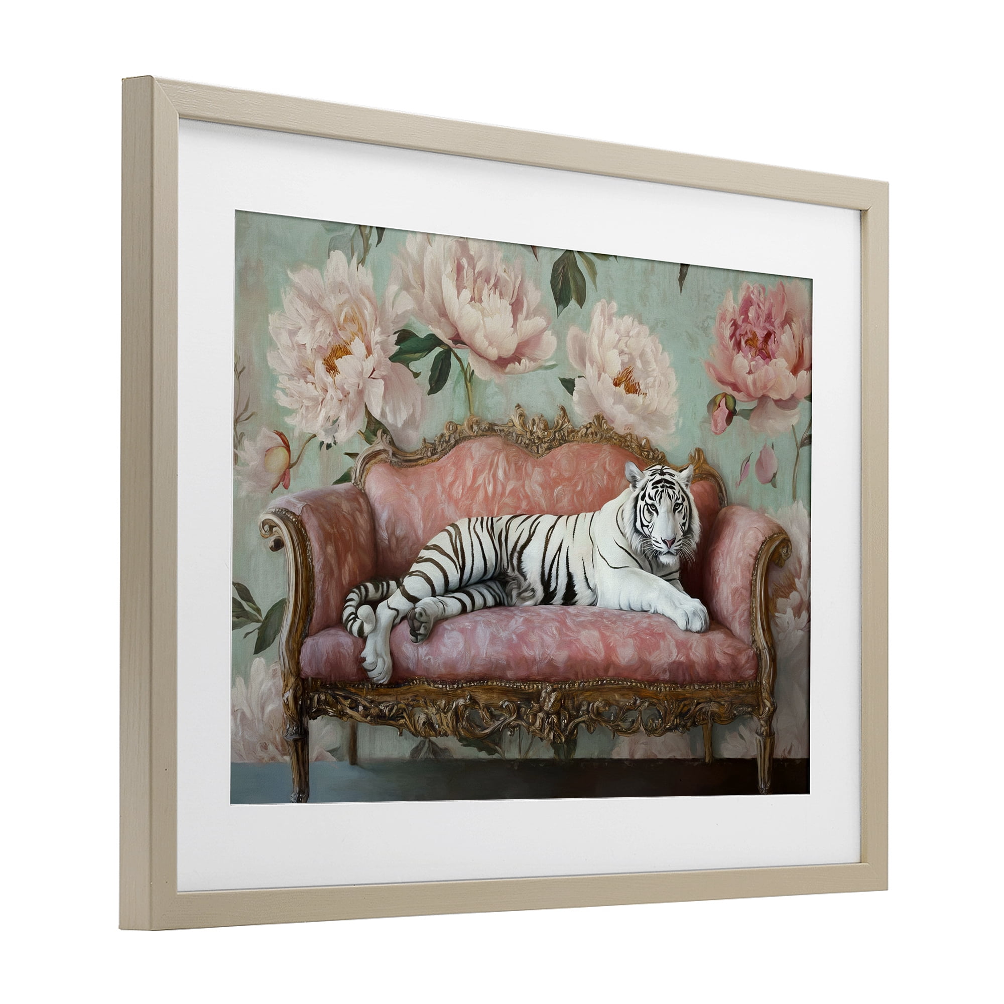 Stupell Industries Where The Tiger Dreams Birch Framed Print Under Glass, design by Tina LeCour