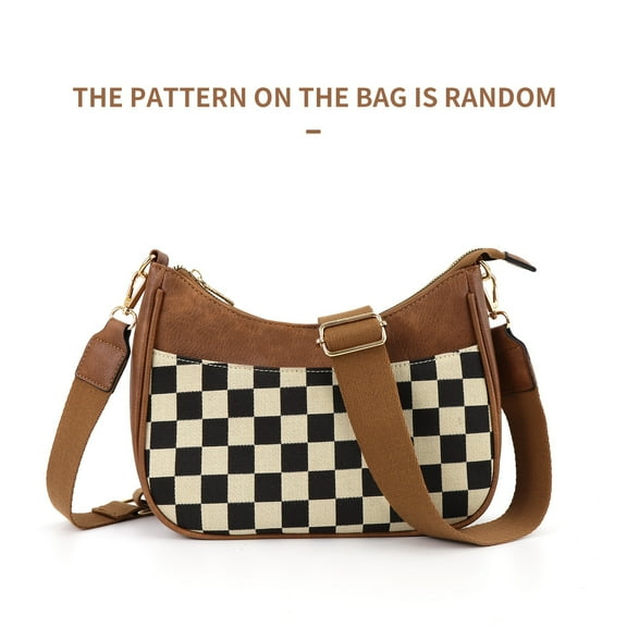 SPEKSEE Women's Checkered Crossbody Bag with Adjustable Strap - Stylish Synthetic Shoulder Handbag, Perfect for Casual Outings and Everyday Use, Crossbody Purse, Versatile Fashion Accessory
