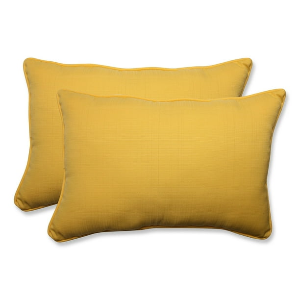 Set of 2 Yellow Gold Oversized Rectangular Throw Pillow 24.5