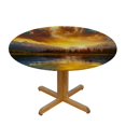 thumbnail image 3 of WERPE Grand Teton National Park Sunflower Landscape Waterproof Round Tablecloth White, 3 of 8