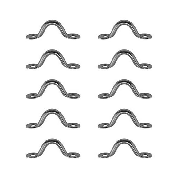 10 Pieces Stainless Steel 316 3/16" (5mm) Pad Eye Bimini 2" Length Marine Grade