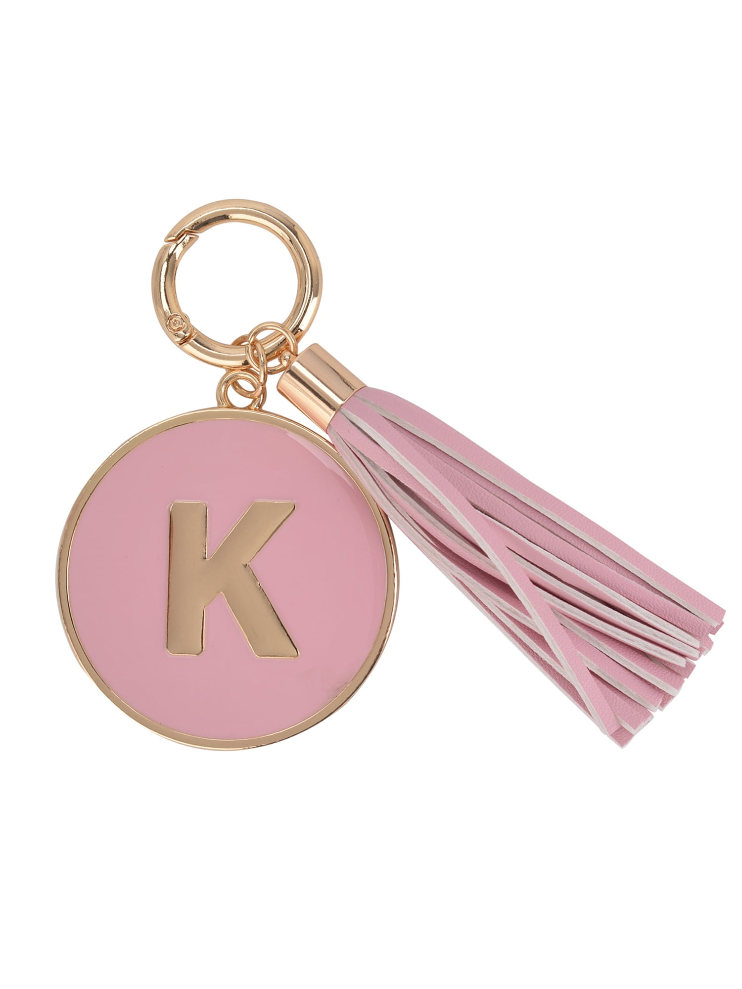 Time and Tru Gold/Pink "K" Initial Bag Charm, Adult Women's