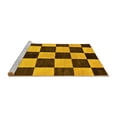 thumbnail image 2 of Ahgly Company Machine Washable Indoor Rectangle Checkered Yellow Modern Area Rugs, 4' x 6', 2 of 4