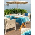 thumbnail image 5 of Outdoor Tablecloth with Umbrella Hole for Patio/Picnic/Party/Camping, Teal Ombre Ocean Waterproof Table Cloth Rectangle Table Cover Washable, Summer Beach Coastal Waves Gradient (60"x 84"), 5 of 8