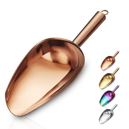 

ReaNea Stainless Steel Rose Gold Ice Scoop 6oz Copper Metal Ice Scooper for Ice Maker Food Scoop