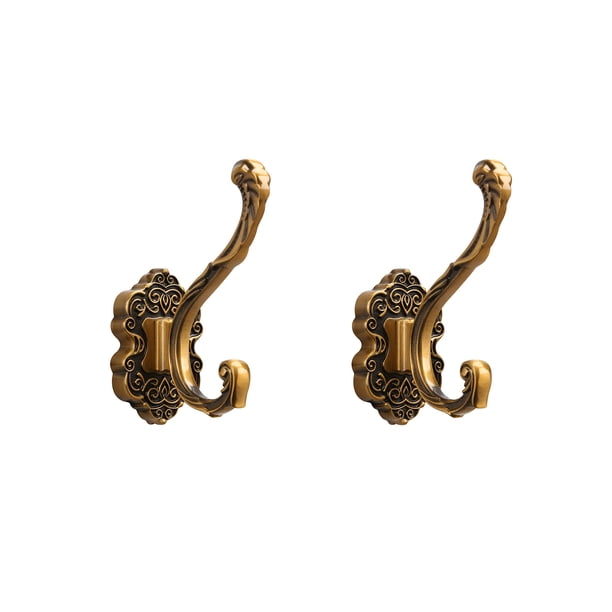 Percheros montados en la pared - Ganchos decorativos para toallas - Ganchos de pared de aluminio resistentes para colgar abrigos, - Paquete de 2 estilo vintage
