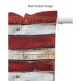 thumbnail image 5 of Vintage American Flag Kitchen Valances for Windows Farmhouse Linen Window Valance Curtain for Living Room Window Treatment Country Wooden US Flag Valance Rod Pocket Topper Drape, 60 x 18 Inch, 5 of 6