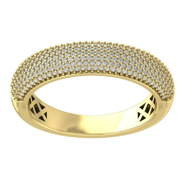 Araiya Fine Jewelry 10K Yellow Gold Round-shape Lab Grown Diamond Wedding Band Ring ( 1/2 cttw, D-F Color, VS Clarity) Size 10