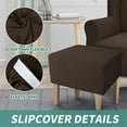 thumbnail image 5 of Rectangle Ottoman Cover, Slipcover For Ottoman, Footstool Cover With Elastic Bands Washable -coffee-Large, 5 of 7