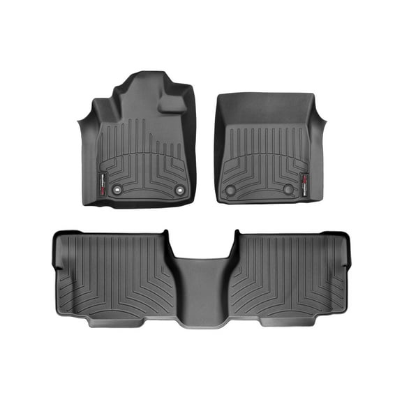 WeatherTech Custom Fit FloorLiners compatible with 2012-2022 Toyota Sequoia - 1st & 2nd Row, Black