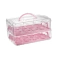 thumbnail image 3 of Lipstore 2 Tier Cupcake Carrier Cupcake Storage Container for Cheesecakes Muffin Pies Pink, 3 of 8