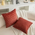 thumbnail image 5 of TETOU 2pcs Throw Pillow Covers Love Heart Soft Plush Pillow Case 18"x18" Cushion Case Valentine's Day Couch Sofa Home Supplies - Wine red, 5 of 11