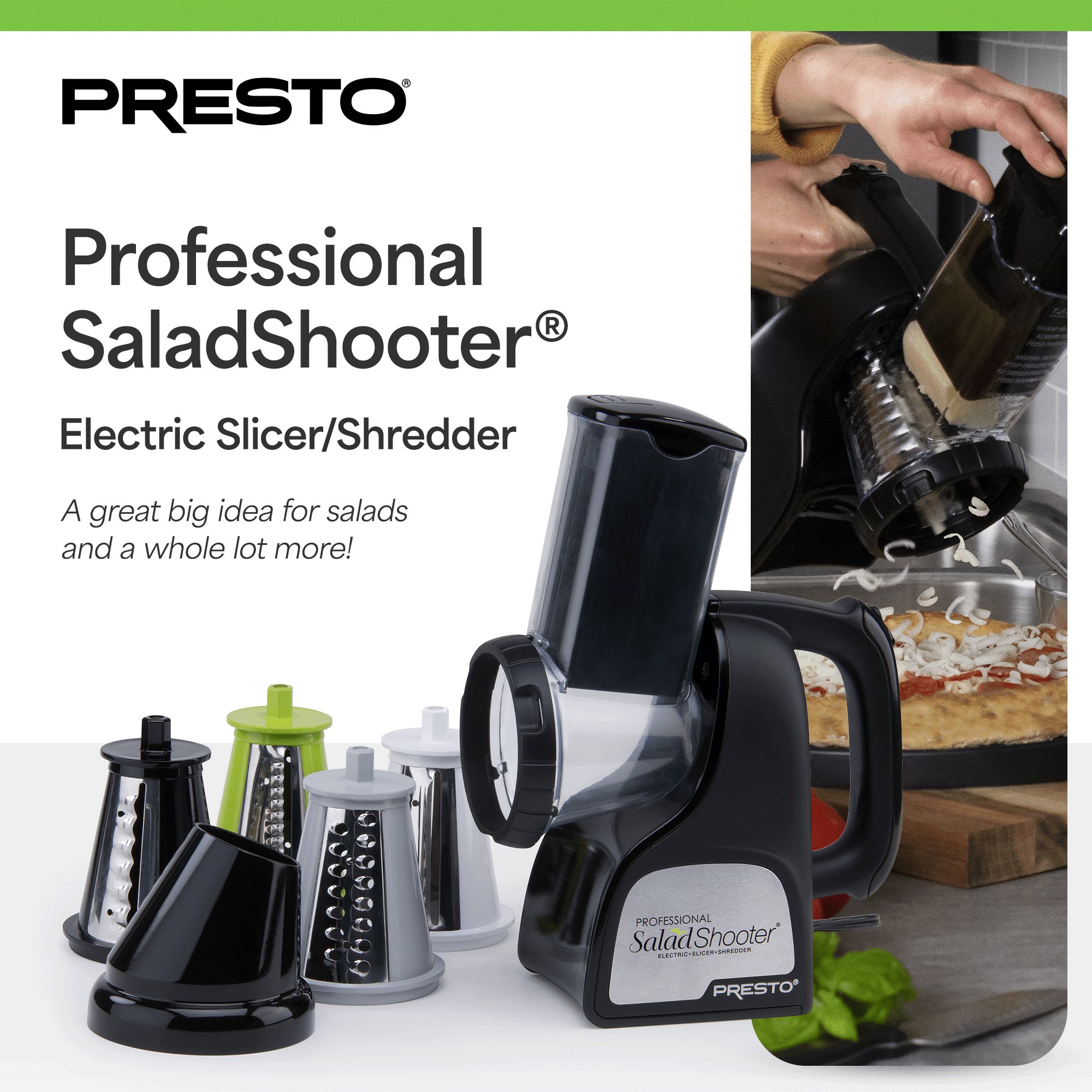 Presto Professional SaladShooter Electric Slicer, Shredder and