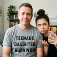 thumbnail image 4 of Mens Teenage Daughter Survivor T shirt Funny Fathers Day Tee for Dad Graphic Tees, 4 of 9