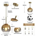 thumbnail image 2 of Lámpara colgante KCO Lighting Glass Globe Modern Gold Kitchen, 2 of 7