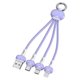 thumbnail image 3 of Llavero de carga multi del silicón del cable 3 en 1 cable de la carga compatible para USB micro/tipo C, 3 of 8