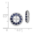 thumbnail image 2 of White Sterling Silver Earring Cluster Round (09) September Women'S Sapphire, Lab Created Blue Diamond 12 mm, 2 of 2