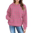 thumbnail image 2 of Mercatoo Kids Loose Tops Girls 𝗛oodie Cute Plaid Long Sleeve Fashion Sweatshirts Lightweight 𝗛oodie with Pockets, 2 of 7