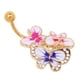 thumbnail image 3 of Flor / Tortuga / Cristal Botón de Botón de Barra de Joyas para El Cuerpo, 3 of 5