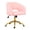 Pink, variant on KCC Upholstered Velvet Vanity Chair, Adjustable Swivel Office Chair with Gold Metal Base and Wheels for Makeup Room, Home Office(Cream)