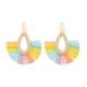 thumbnail image 2 of Pendientes para mujer, regalos para mujer, aretes redondos geométricos de rafia de ratán bohemio, joyería para mujer, aretes de ratán, 2 of 5