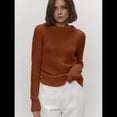 thumbnail image 4 of Suéter Básico de Cuello Redondo para Mujer, Jersey de Larga y Cuello Redondo. Caqui S, 4 of 10