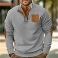 thumbnail image 6 of Gephdiin Long Sleeve Shirts for Men Men's T-Shirts Classic Long Sleeved Collar T Shirt Button Down Shirt Pocket T Shirt Mens Long Sleeve Tee Shirts Graphic Tees Men Corduroy Gray Xl, 6 of 9