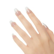 KISS Classy French Tip Press On Nails, Silk Dress, White, Medium Coffin, 28 Count