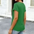 thumbnail image 4 of Ahabrexf Women's Short Sleeve Shirts for Women Casual V Neck Polyester Spandex Blouse Tops, 4 of 5