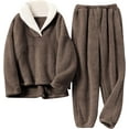 thumbnail image 1 of Ensembles de Vêtements de Nuit en Molleton Sherpa Molletonné pour Femmes, 1 of 6