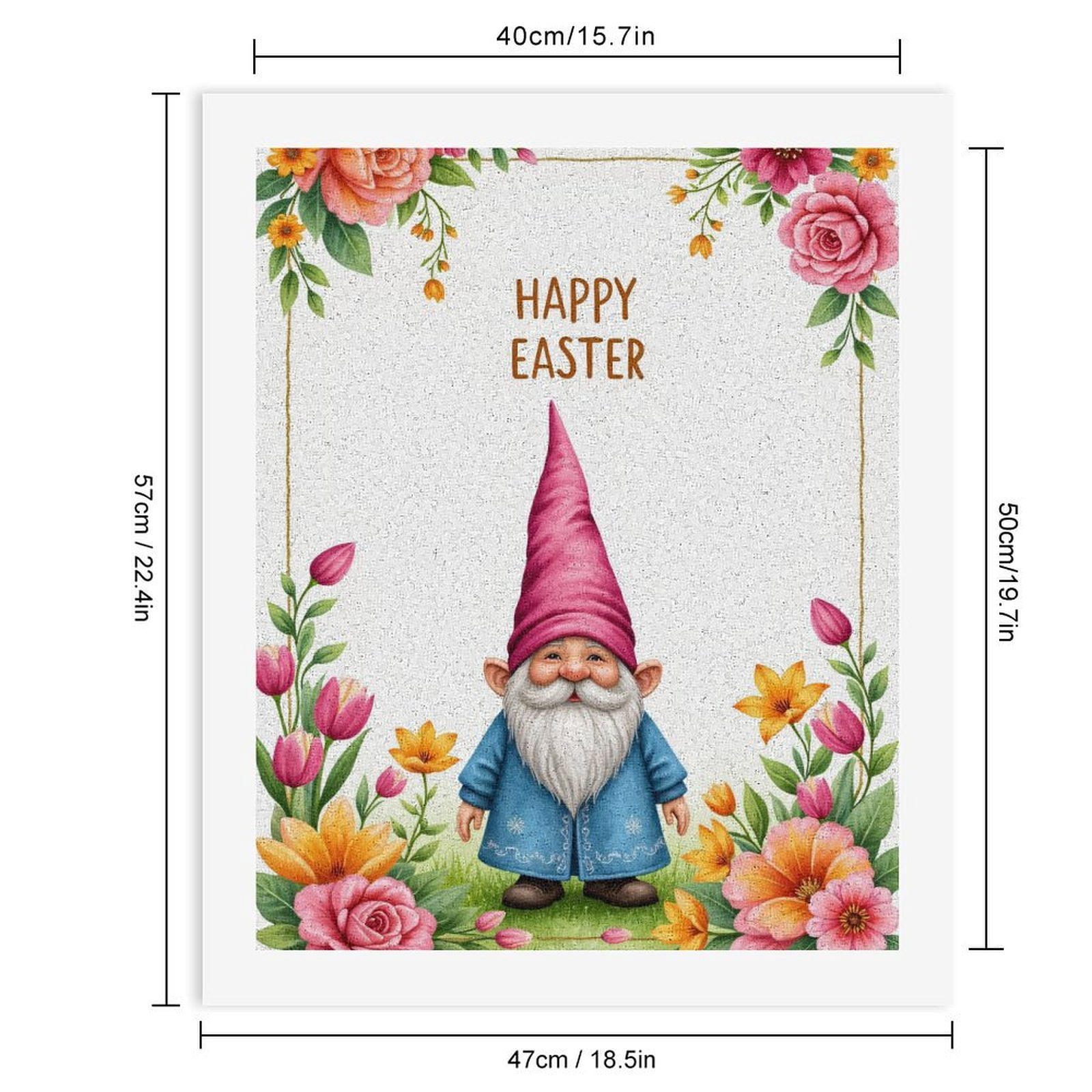 Paint By Numbers Kit for Adults Beginner - DIY Gnome Spring Floral Greeting Card Canvas Painting Kits for Adults, Frameless Paint By Number for Adults for Home Wall Decor 16x20 Inch