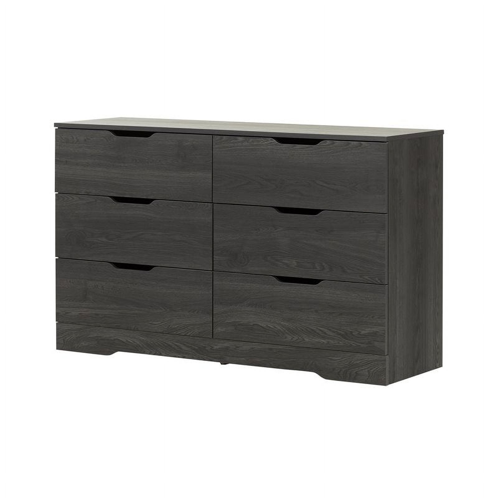 4pc Wood Queen Platform Bedroom Set with Dresser and 2 Nightstands in Gray Oak