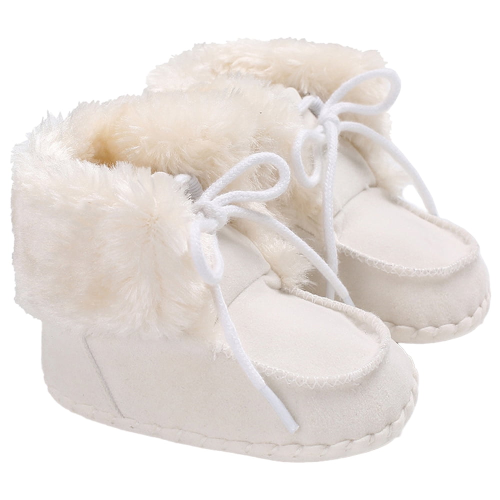 White Warm Winter Uggs with Soft Non Slip Soles for Babies in Bahrain at BHD 19 Rating 5