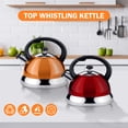 thumbnail image 4 of Top Whistling Kettle Stainless Steel Tea Pot Heat Handle Tea Kettle Boiling Cookware for Electric Cooktop Induction Cookers Orange, 4 of 16