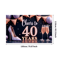 thumbnail image 3 of Elegant Design Cheers to 40th Birthday Anniversary Glitter Banner for Milestone Celebration Adult Party Decoration, 3 of 8