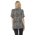 thumbnail image 3 of White Mark Short Sleeve Printed Tie-Neck Blouse, Women's, S-XL, 3 of 6