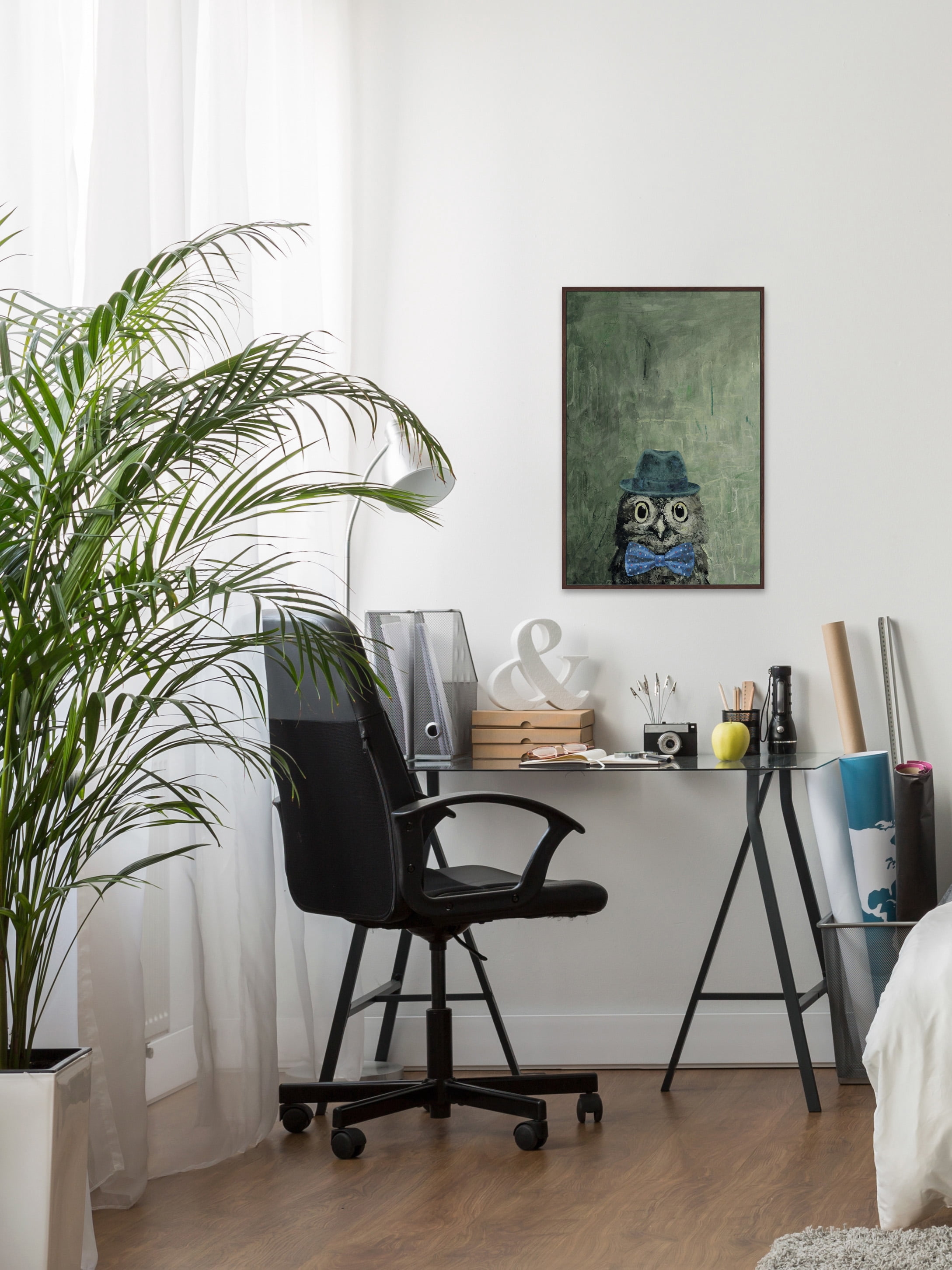 Mister Owly Floater Framed Painting Print on Canvas