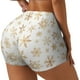 thumbnail image 1 of Fotbe gold Snowflake print Shorts Sin Costuras – Shorts Deportivos de Cintura Alta para Mujer, Elásticos para Gimnasio, Yoga, Running o Ciclismo-Small, 1 of 8