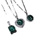 thumbnail image 5 of Collar de diamantes mosán azul y verde de Maldivas Colgante de corazón con cabeza de vaca "Un ciervo tiene tu vaca", 5 of 6