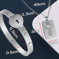 thumbnail image 3 of Pulsera Brazalete Pareja Con Llave Corazón Acero Inoxidable Xtellar plateado, 3 of 4