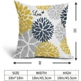 thumbnail image 2 of Blue and Yellow Dahlia Pillow Covers 18x18 Inch Set of 2 Elegant Gray Navy Blue Flower Decorative Throw Pillow Covers Linen Cushion Cover Pillow Case for Couch Sofa Bedroom Living Room, 2 of 6
