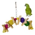 thumbnail image 4 of Flmtop 6Pcs Pet Bird Parrot Bell Ball Rope Swing Hanging Cage Ladder Play Chew Toys Random Color, 4 of 9