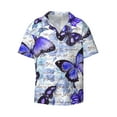 thumbnail image 3 of Goofa Butterflies Printed Men's Casual Short-sleeved Shirt,Lightweight Breathable Button-down,Summer Casual men's top,Versatile Fashion shirt-XX-Large, 3 of 7