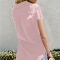 thumbnail image 4 of Camiseta de algodón de manga corta con cuello en V sólido informal elegante para mujer OAVQHLG3B Store  lin121212, 4 of 5