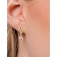 thumbnail image 3 of Gem Stone King 14K Yellow Gold Pink and White Lab Grown Diamond Earrings for Women | 1.05 Cttw | Gemstone April Birthstone | Round 5MM, 3 of 6