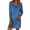 Blue, variant on Women's V-Neck Long Sleeve Bodycon Cocktail Dress with Modern Fit for Casual Activewear Stretchy Comfortable Polyester Spandex Dresses