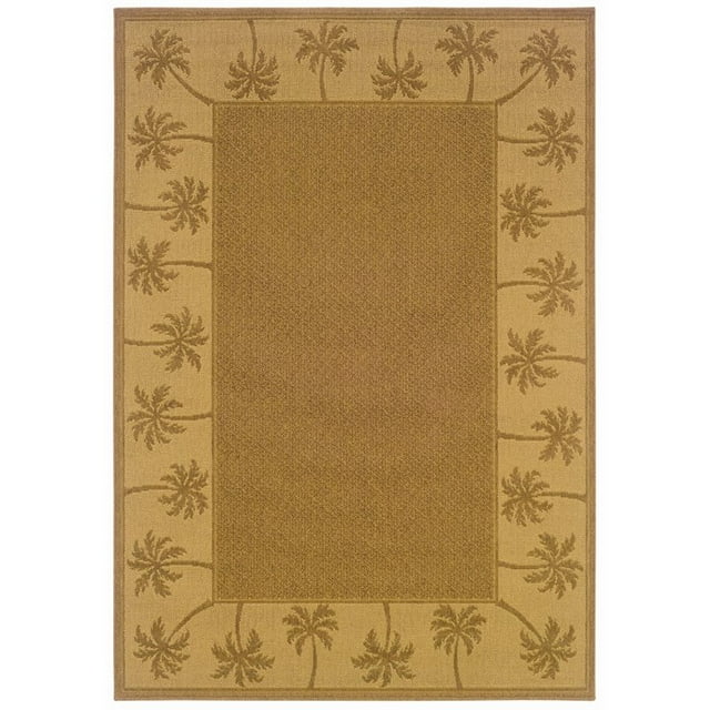 Oriental Weavers Lanai 7'3" x 10'6" Machine Woven Rug in Tan